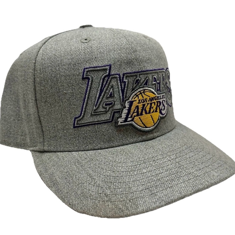 Ultra Game Los Angeles Lakers Embroidered Logo SnapBack Grey Purple Hat Cap NBA